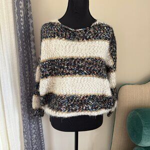 Anthropologie La Fee Verte Confetti Beige Striped Pullover Small